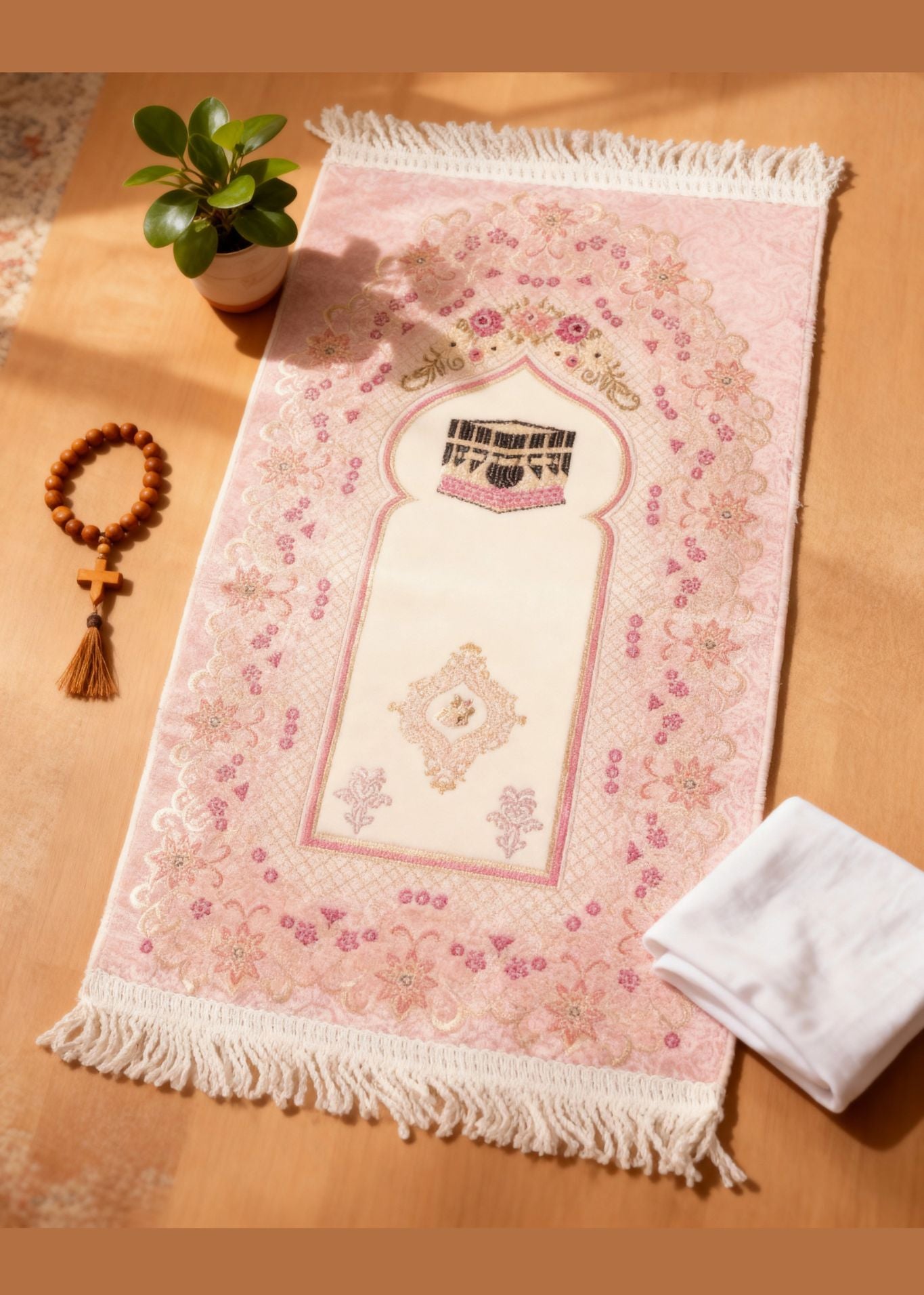 Blush Serenity Elegant Pink Prayer Mat