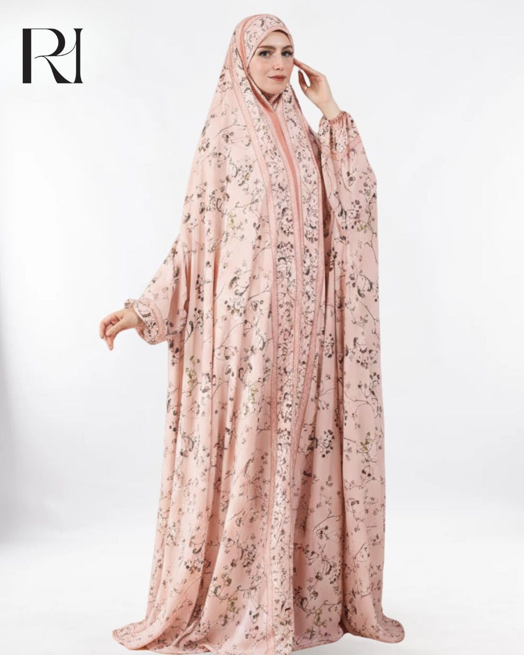luxury prayer dress Floral Satin Prayer Gown