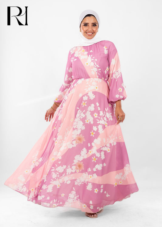 Blossom Whispers Modest Maxi Dress