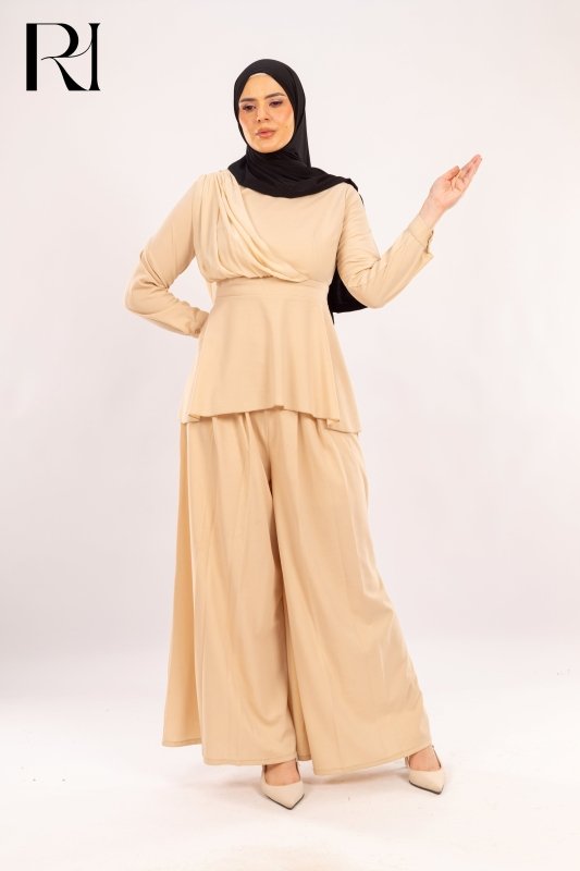 Beige Sahara Dape jumpsuit - Ruehaya