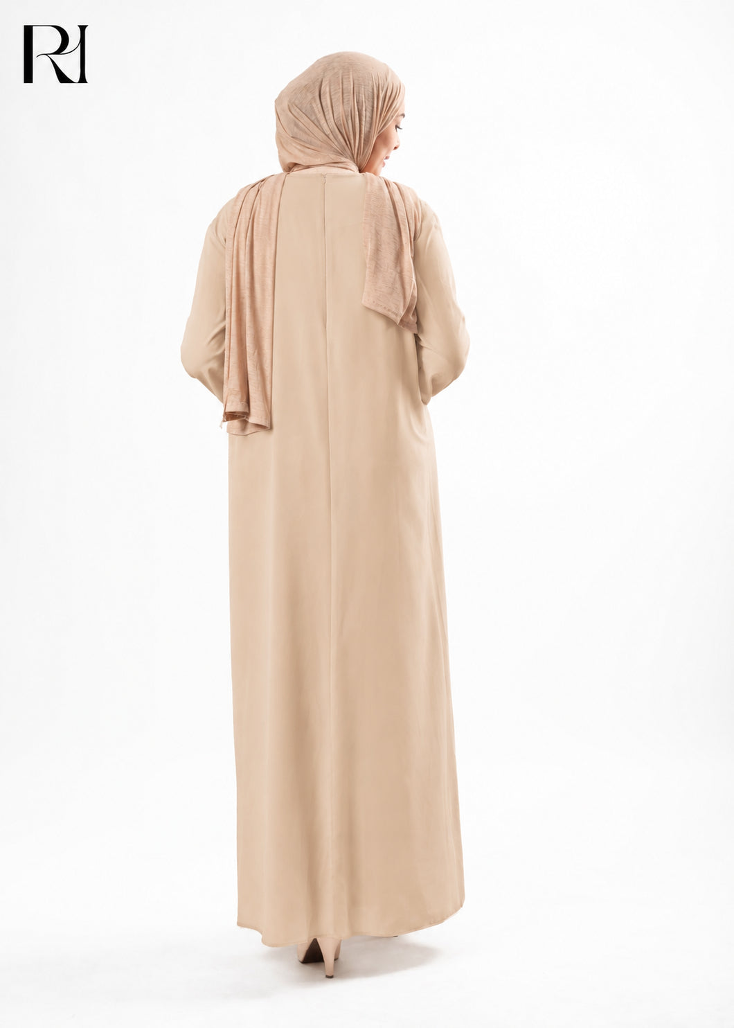 Mariam Lightweight Silky Maxi Dress – Beige