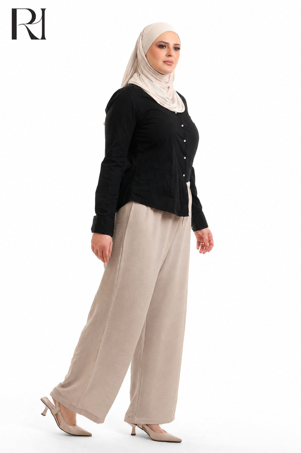 Nyla Linen Blend Trousers - Beige