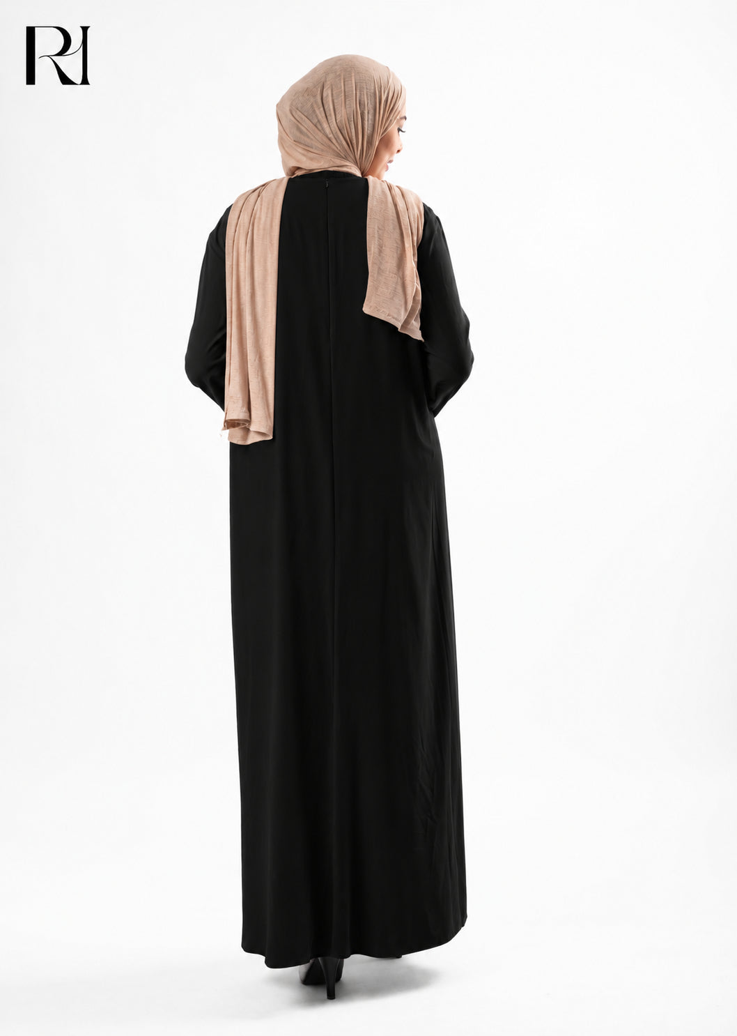 Mariam Lightweight Silky Maxi Dress – Black