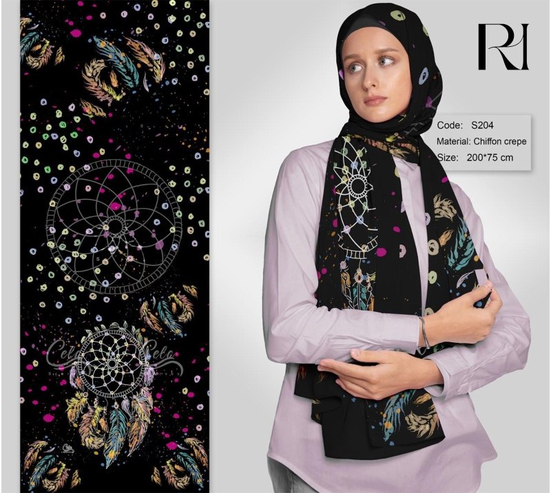Bold & Boho Hijabs Dreamcatcher - Inspired Scarf for Confident Women - Ruehaya