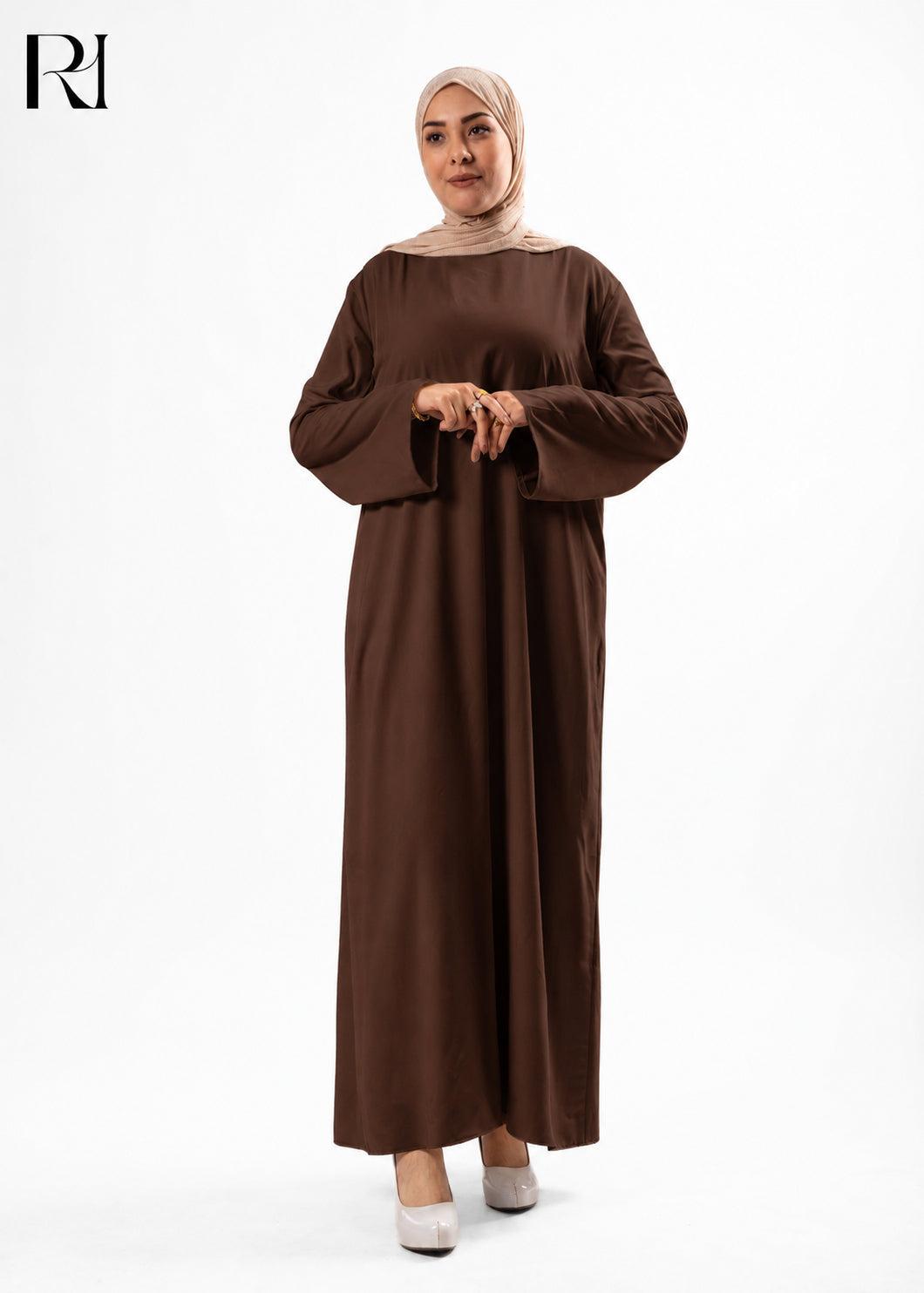 Mariam Lightweight Silky Maxi Dress – Brown
