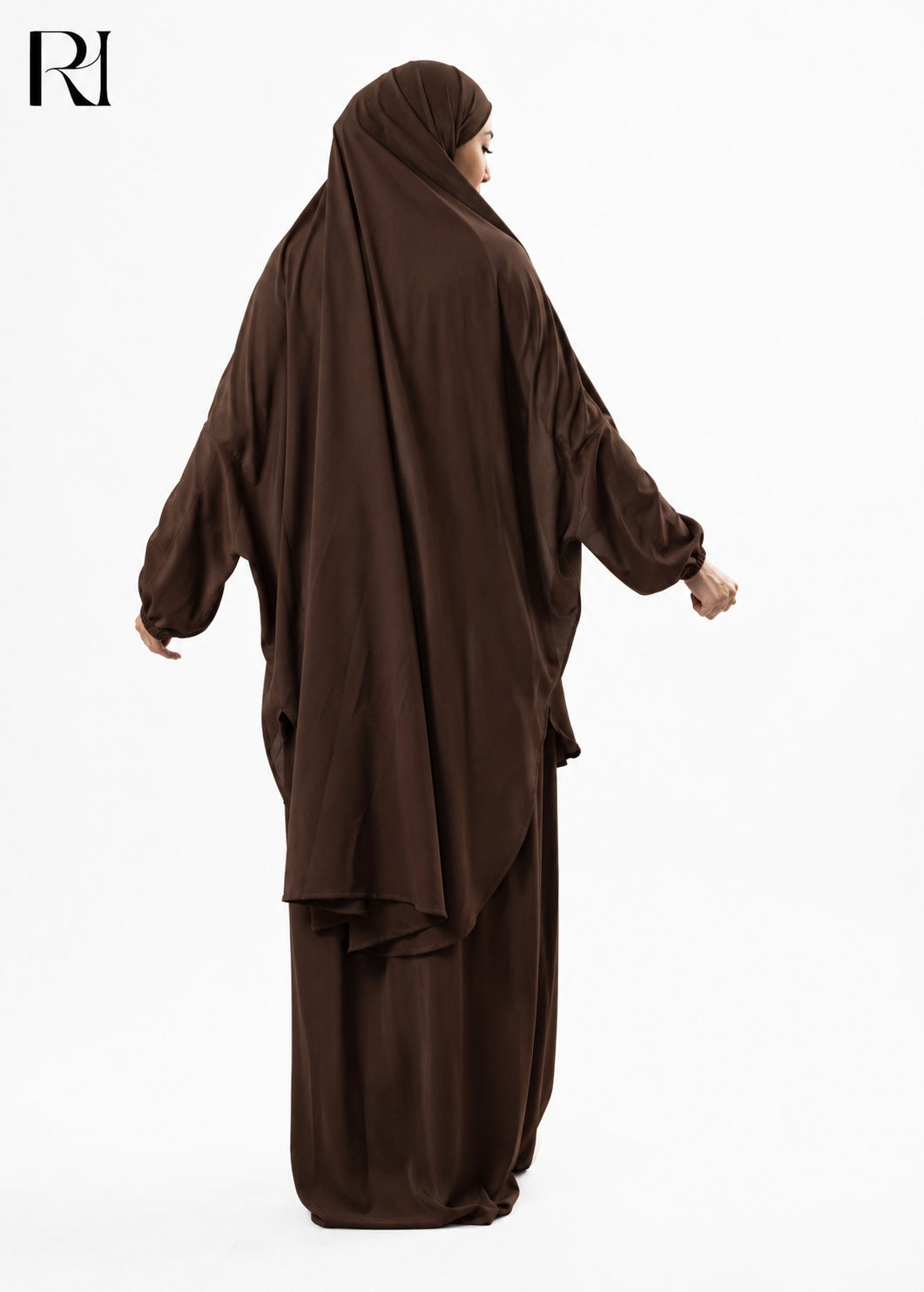 Jannat Lightweight Silk Prayer Set – Brown