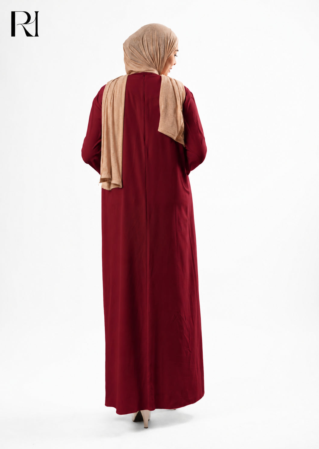 Mariam Lightweight Silky Maxi Dress – Burgundy