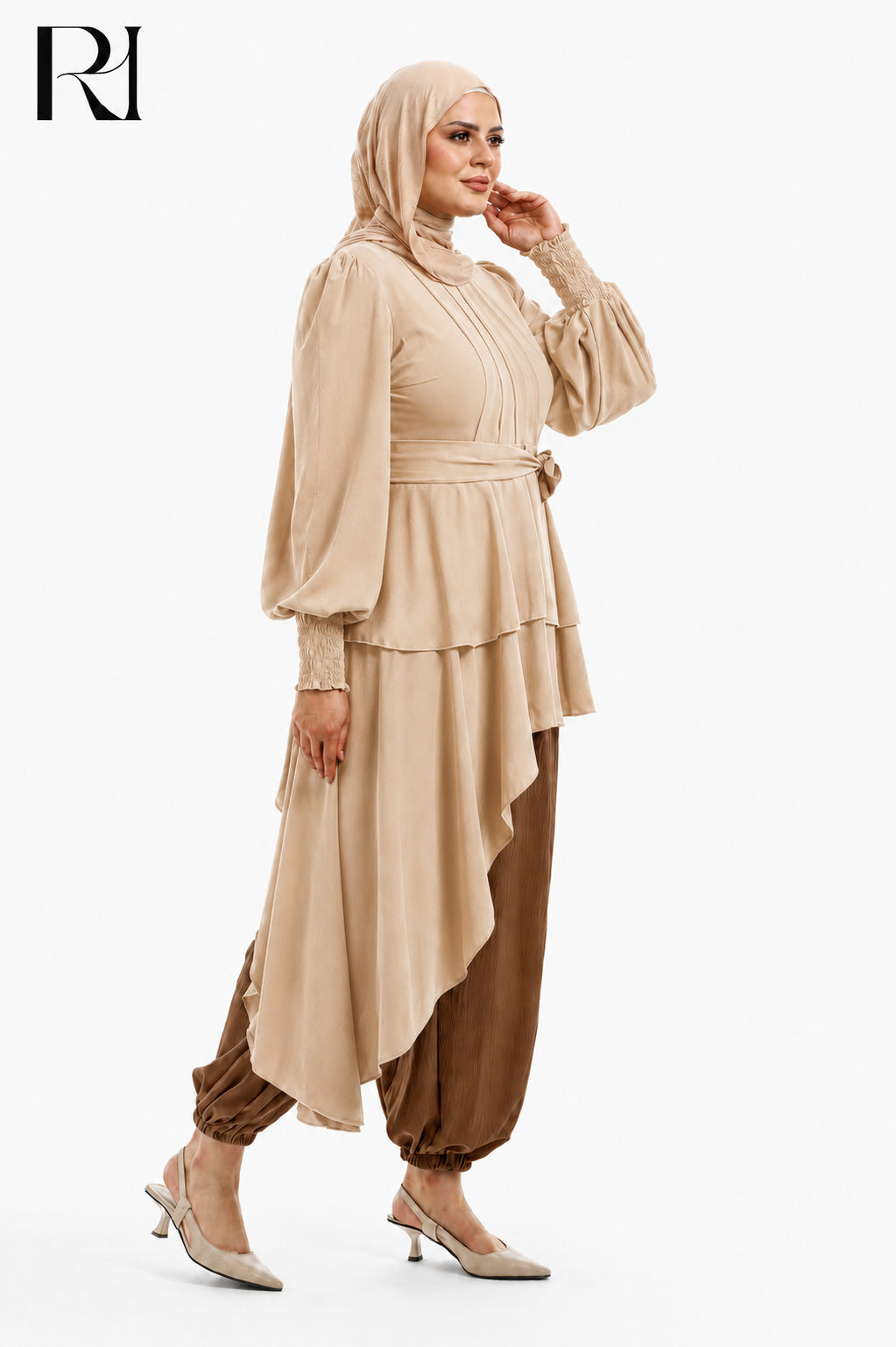 Mila Lightweight Silk Gathered Trousers - Burnt Orange