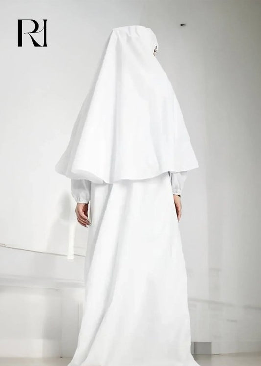 Classic White Modesty Ihram Abaya Set for Hajj and Umrah - Ruehaya