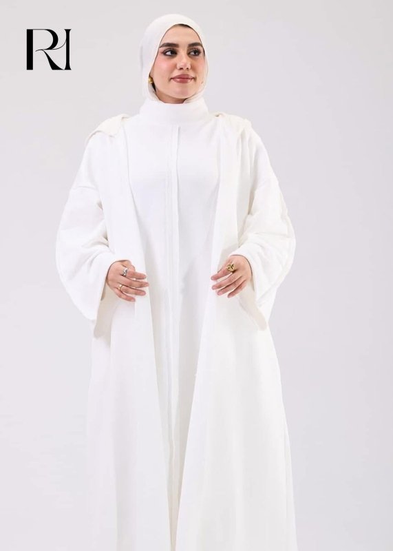 Classic White Open white Abaya - Ruehaya
