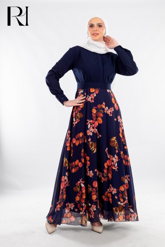 Dark Elegance with Autumn Florals - Ruehaya