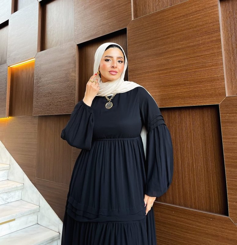 Dina Classic Long Sleeve Chiffon Dress - Ruehaya