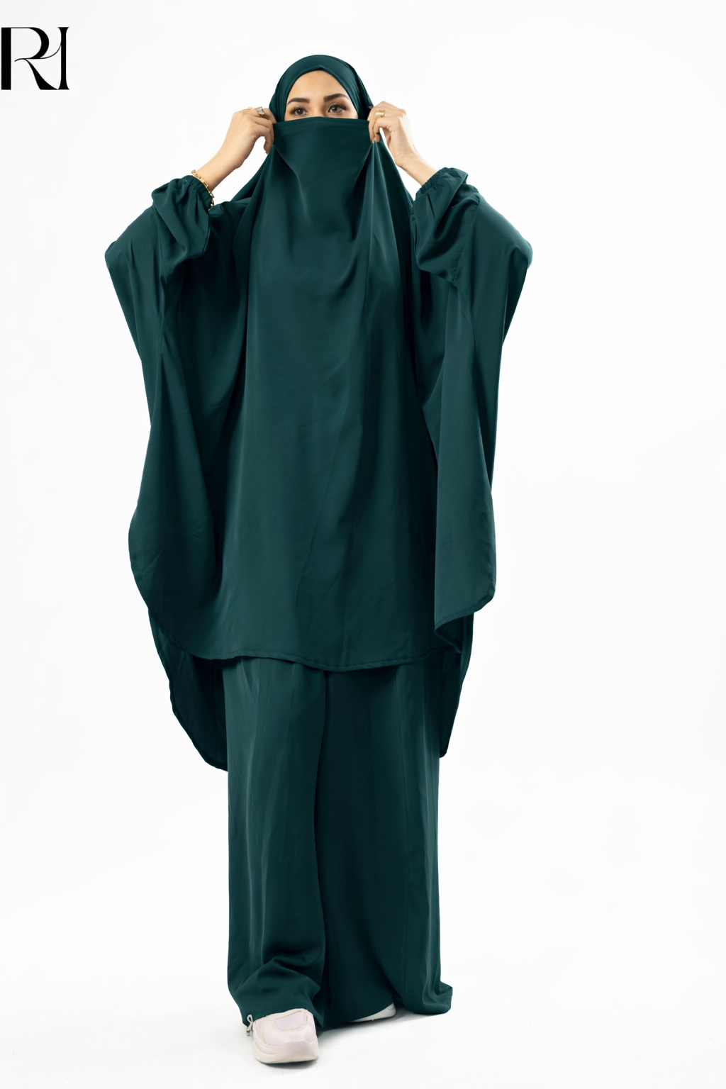 Jannat Lightweight Silk Prayer Set – Deep Teal