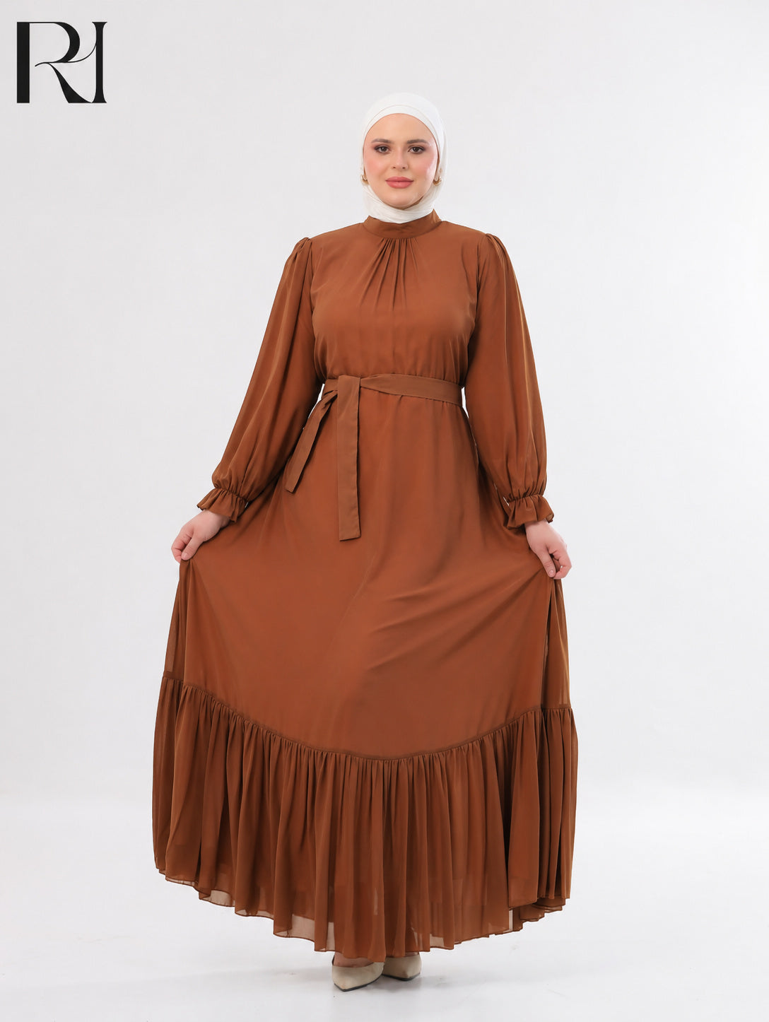 Najma Fresh Chiffon Maxi Dress – Burnt Orange