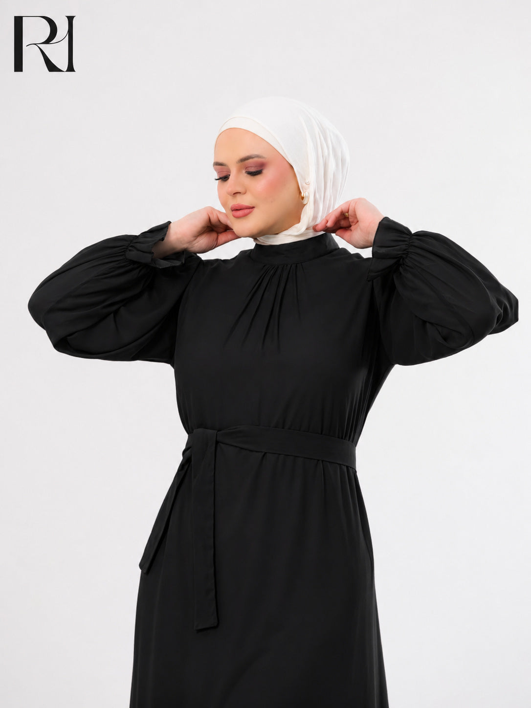 Najma Fresh Chiffon Maxi Dress – Black