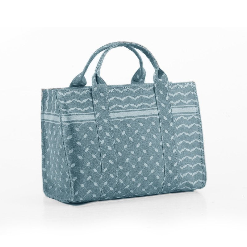 Dusty Blue Geometric Tote Bag - Ruehaya