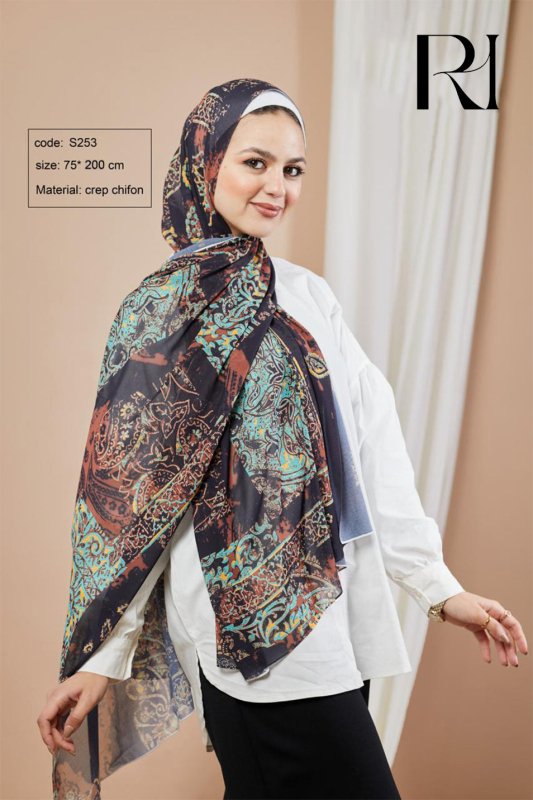 Elegant Crepe Chiffon Hijab by Ruehaya - Ruehaya