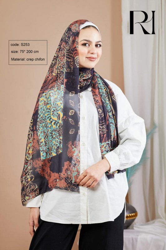 Elegant Crepe Chiffon Hijab by Ruehaya - Ruehaya