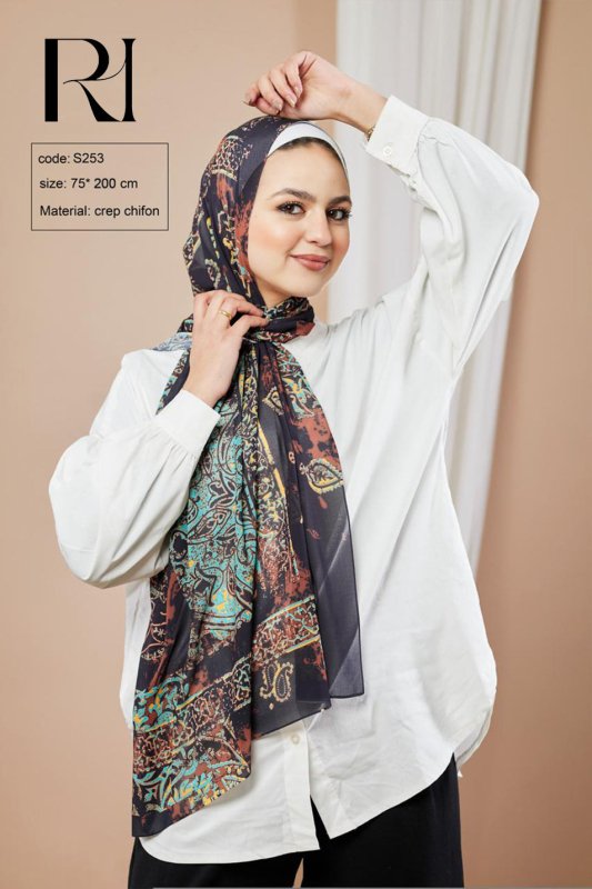Elegant Crepe Chiffon Hijab by Ruehaya - Ruehaya