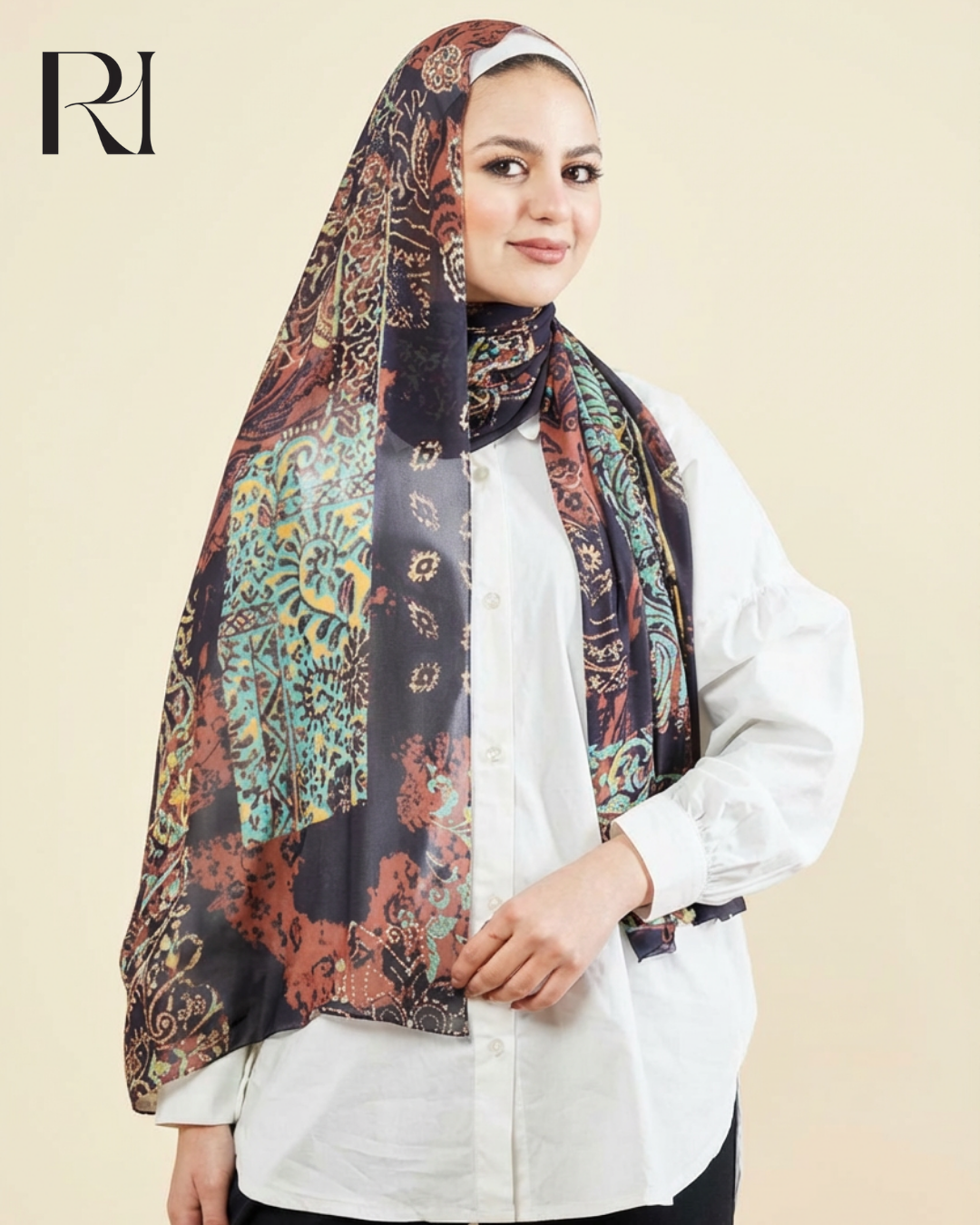 Elegant Crepe Chiffon Hijab by Ruehaya - Ruehaya