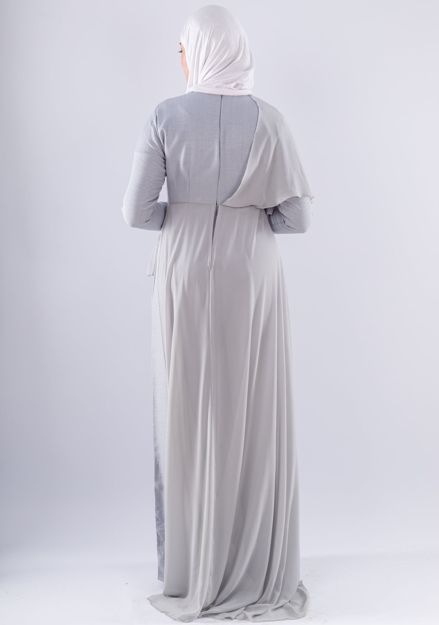 Elegant Wide Leg Jumpsuit with Chiffon Skirt Overlay - Ruehaya