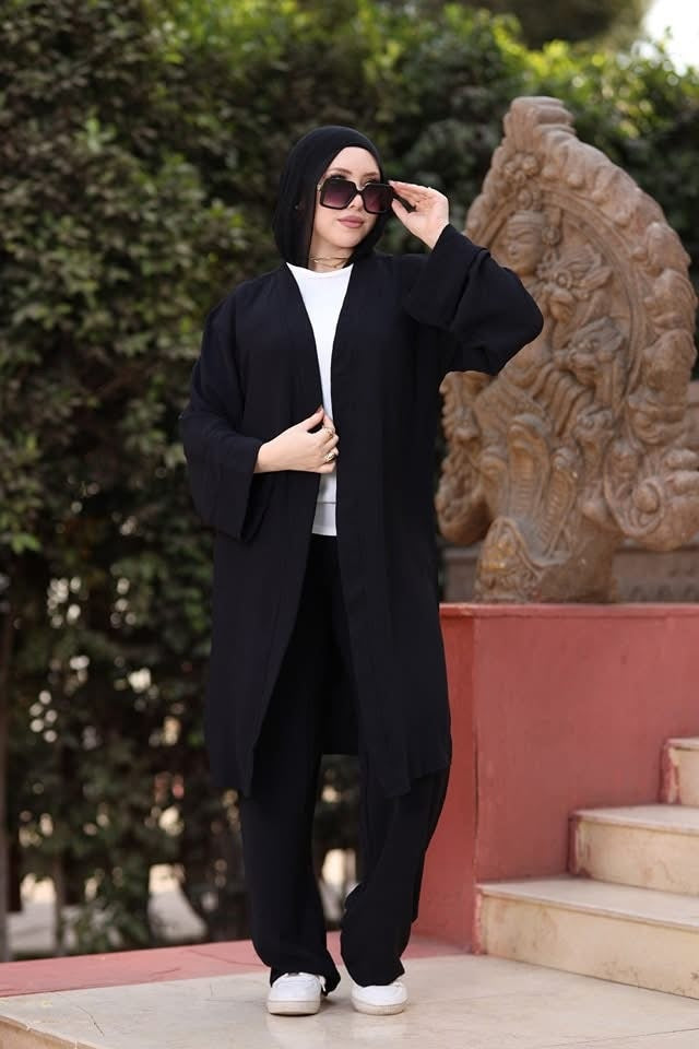 Emerald black Modest Wear Set for Everyday Chic - Ruehaya