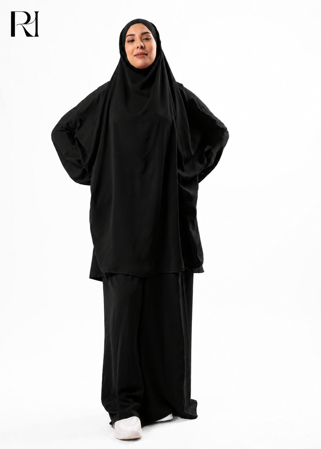 Jannat Lightweight Silk Prayer Set – Black