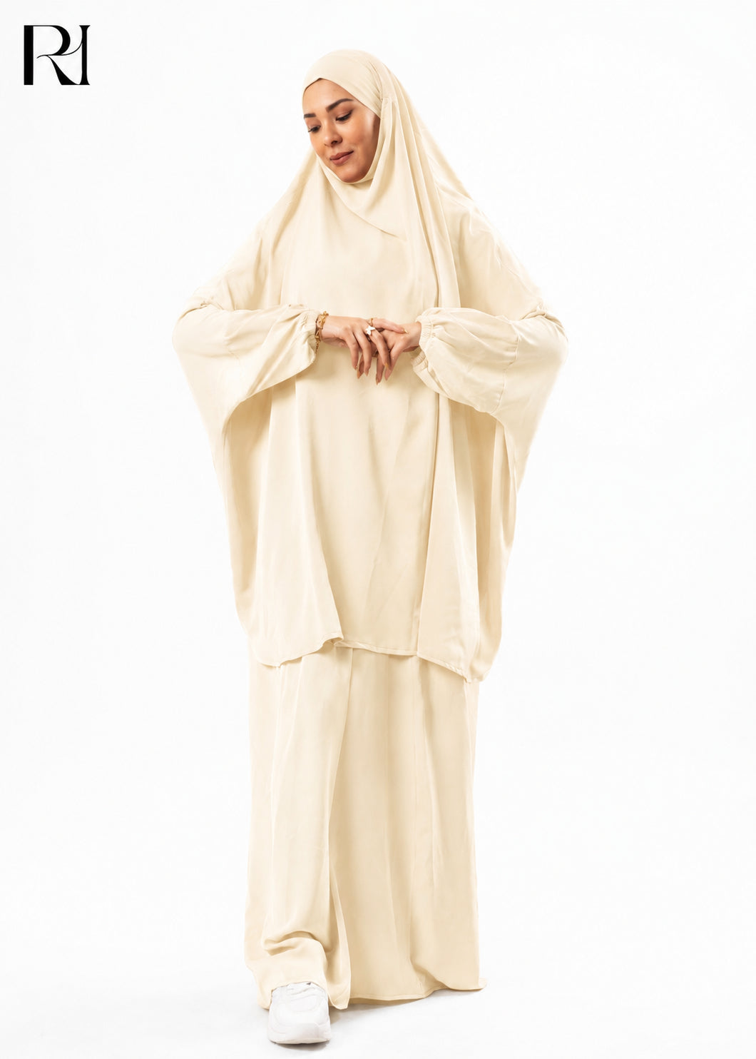 Jannat Lightweight Silk Prayer Set – Beige