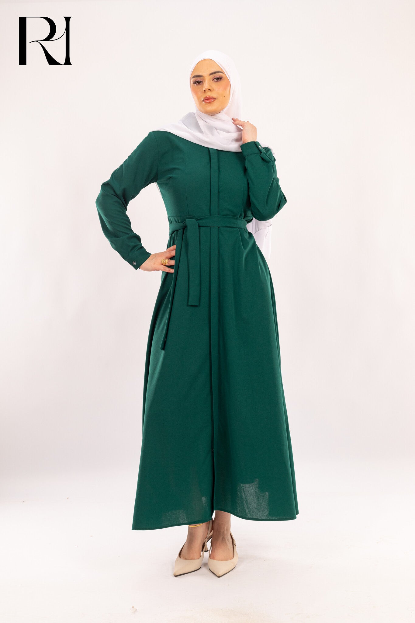 Green Grace Modest Dress - Ruehaya