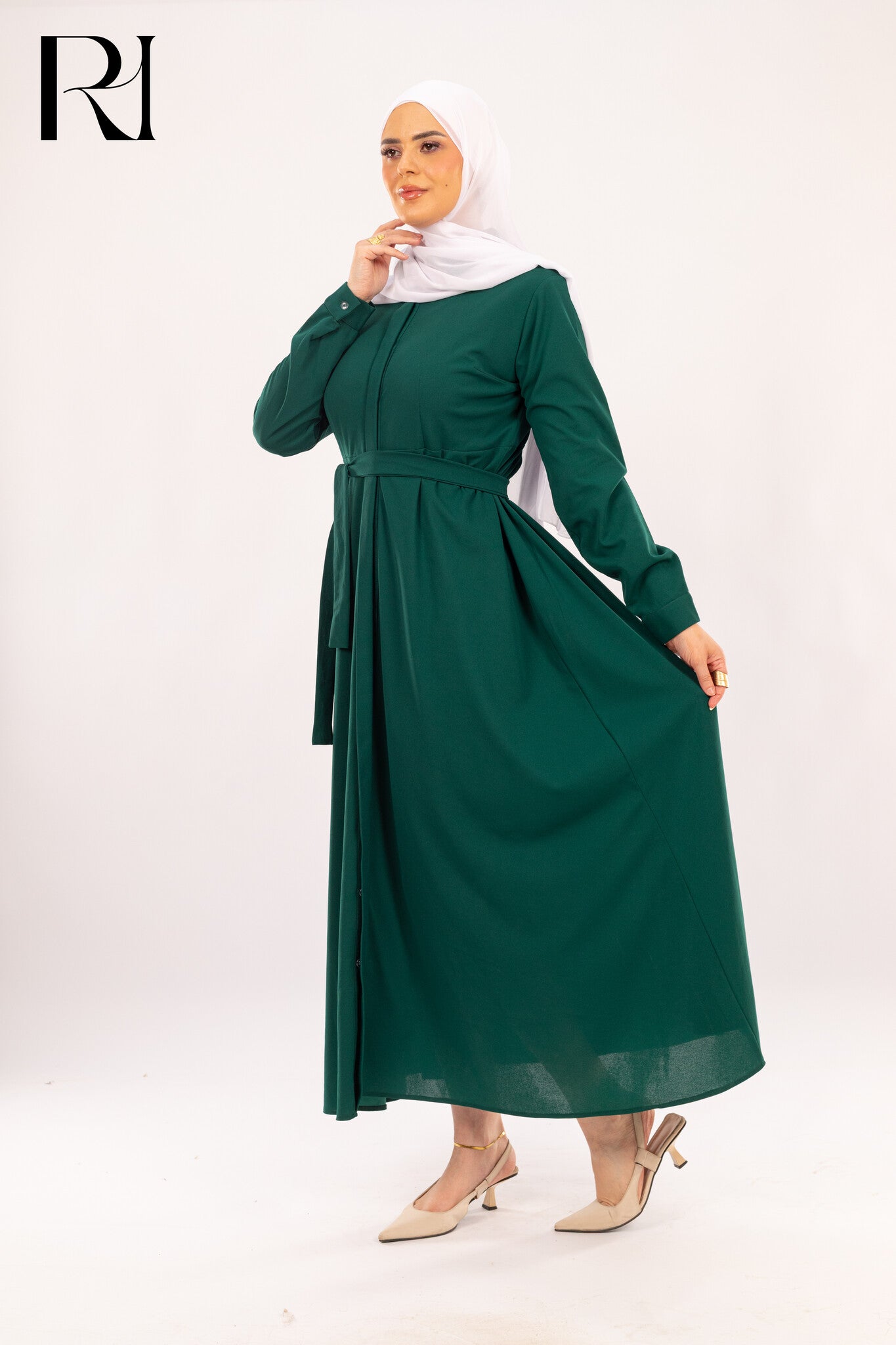 Green Grace Modest Dress - Ruehaya