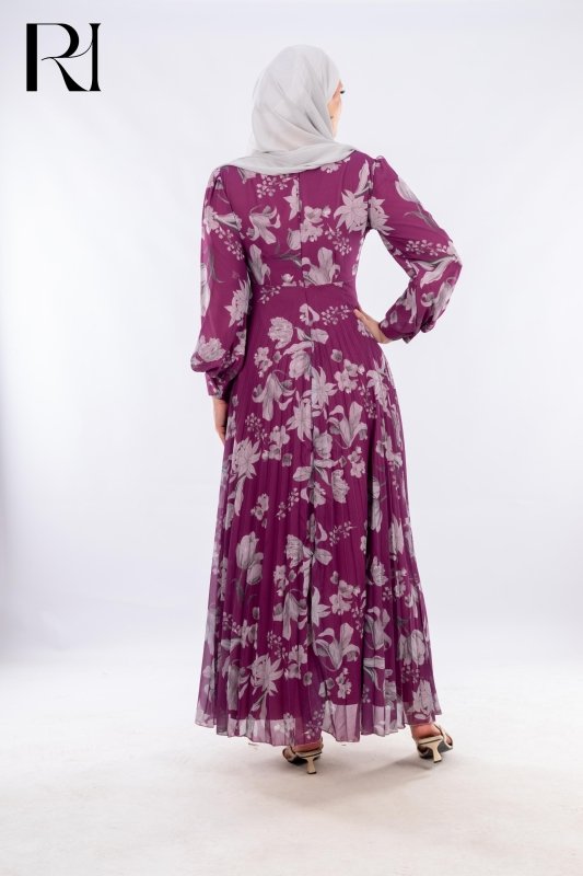Lavender Bloom Grace in Every Pleat - Ruehaya