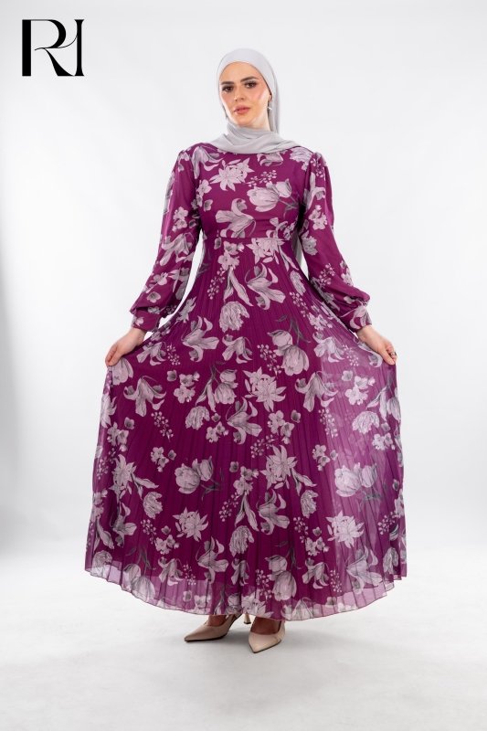 Lavender Bloom Grace in Every Pleat - Ruehaya