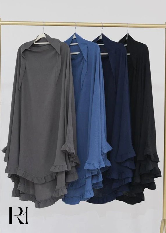 Layer Ruffle Edge Khimar Hijab - Ruehaya