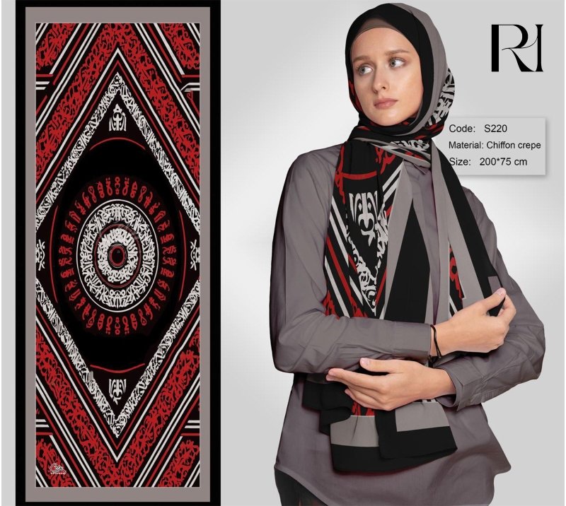 Majlisa Printed Chiffon Hijab Elegant TieDye Scarf for Modest Fashion - Ruehaya