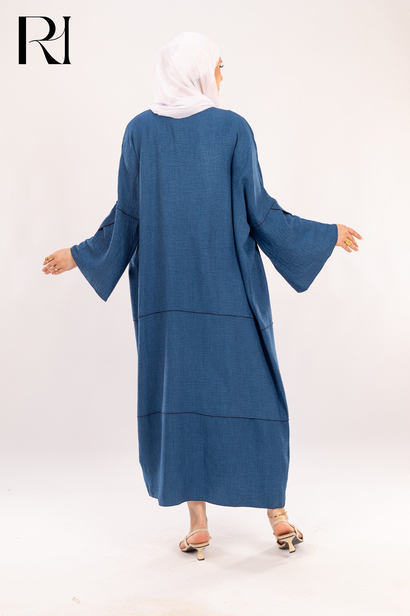 Maya Denim Blue Two - Piece Modest Dress Set - Ruehaya