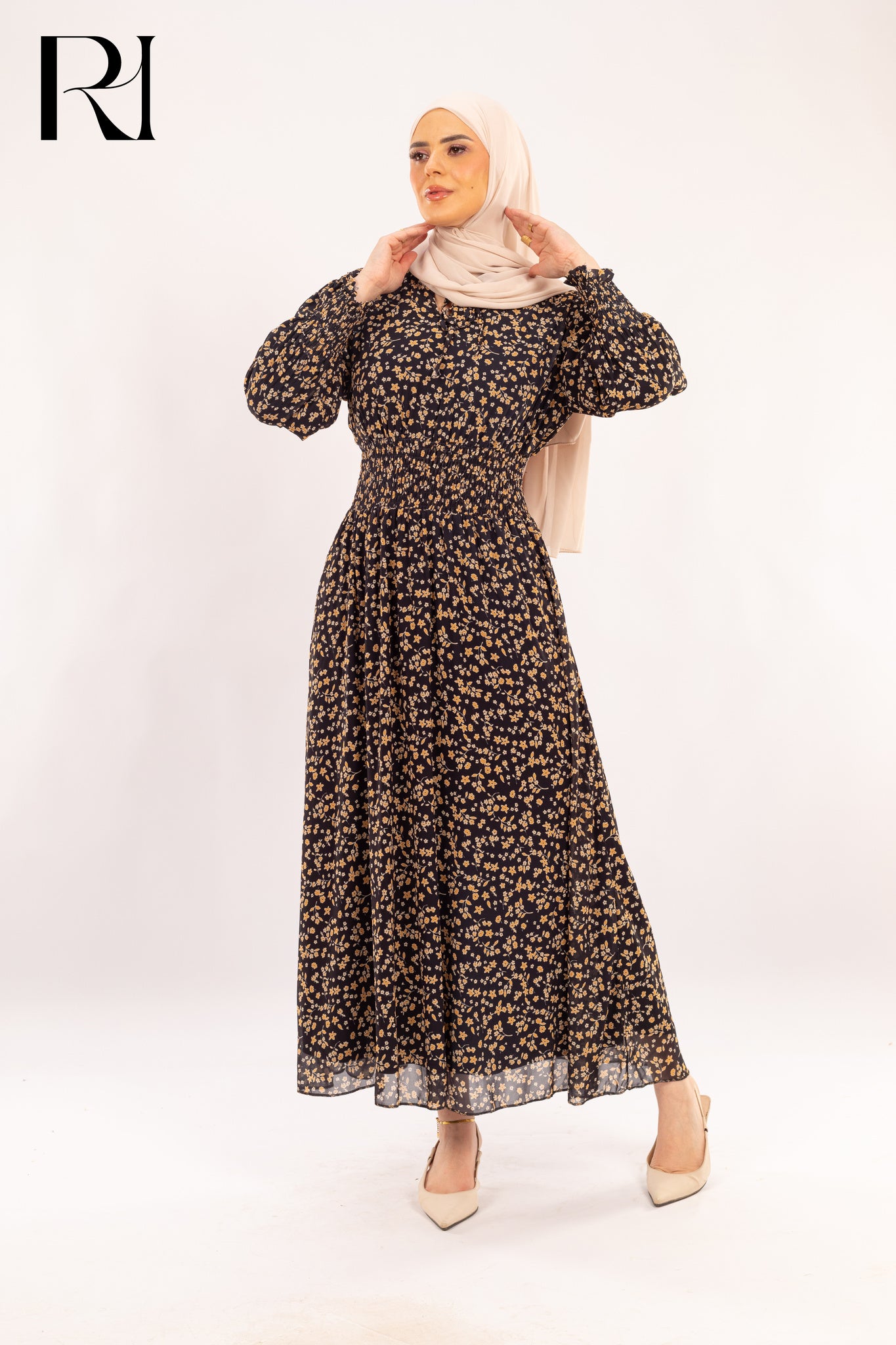 Maya Petal Tiers Floral Chiffon Maxi Dress with Ruffles - Ruehaya