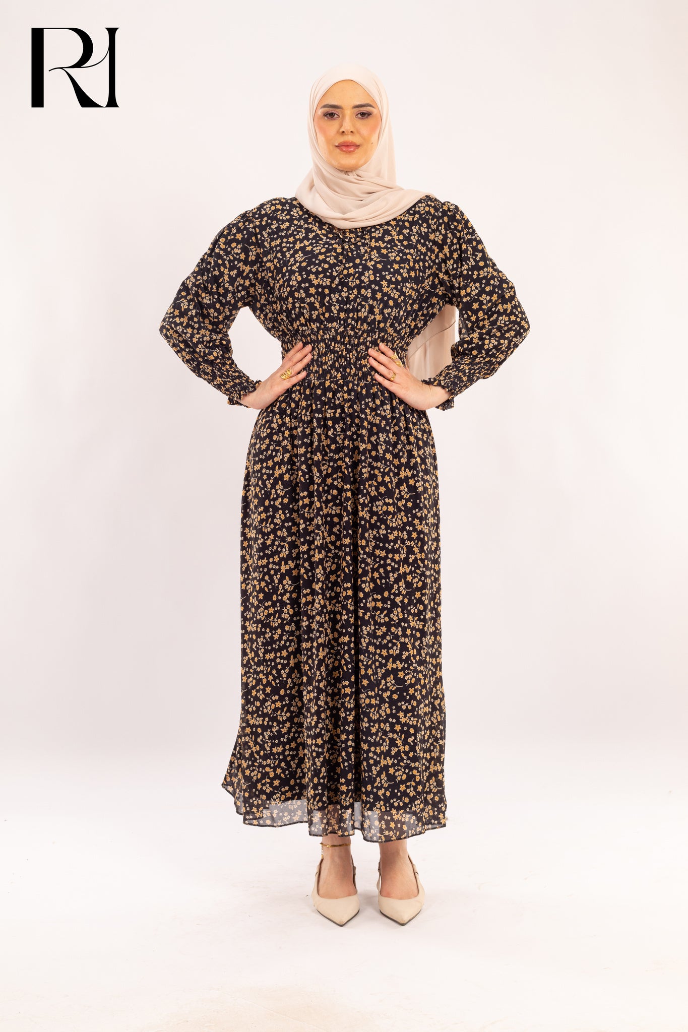 Maya Petal Tiers Floral Chiffon Maxi Dress with Ruffles - Ruehaya