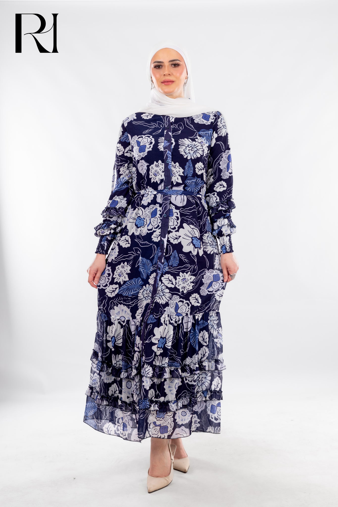 Midnight Garden Ruffle Maxi - Ruehaya