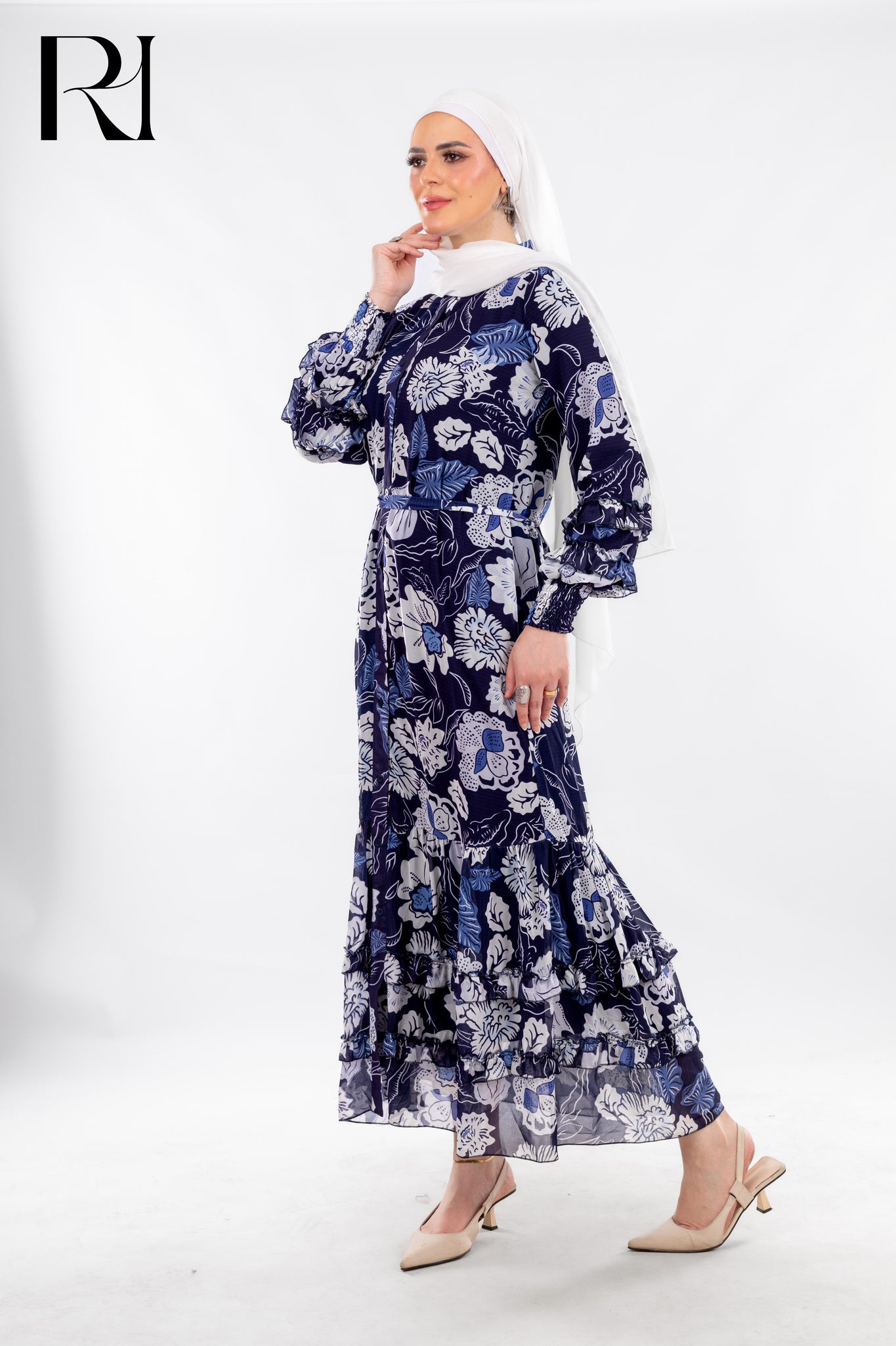 Midnight Garden Ruffle Maxi - Ruehaya