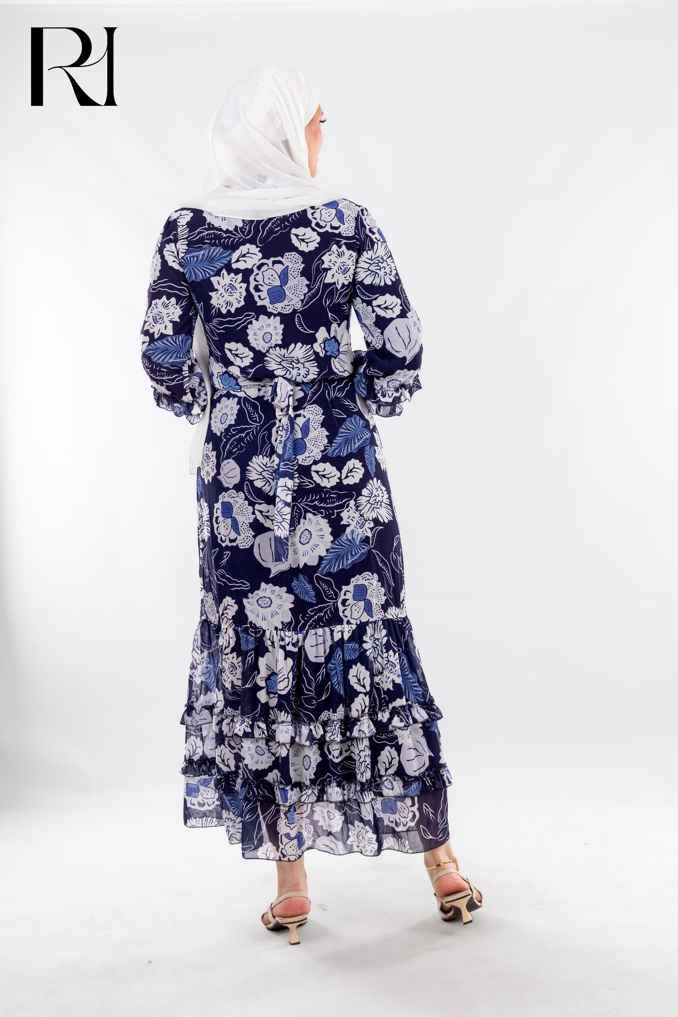 Midnight Garden Ruffle Maxi - Ruehaya