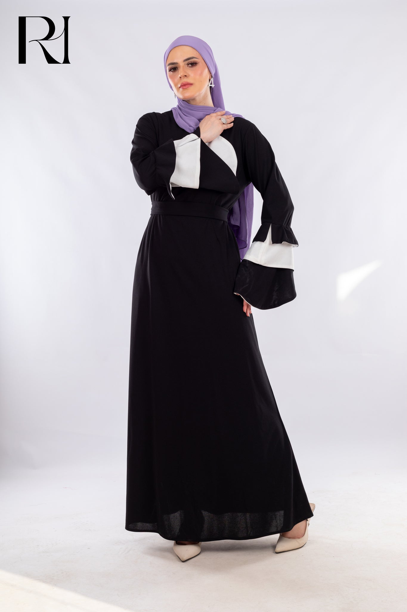 Monochrome Drama Classic Black with a Bold Cuff Statement - Ruehaya