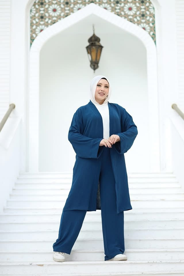 Navy blue Two Piece Modest Set - Ruehaya