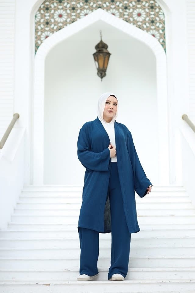 Navy blue Two Piece Modest Set - Ruehaya