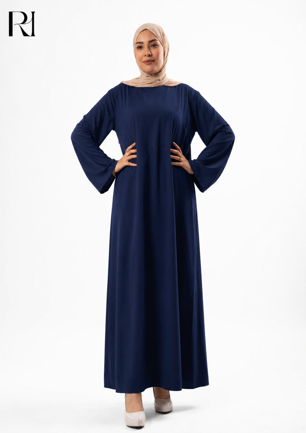 Mariam Lightweight Silky Maxi Dress – Navy