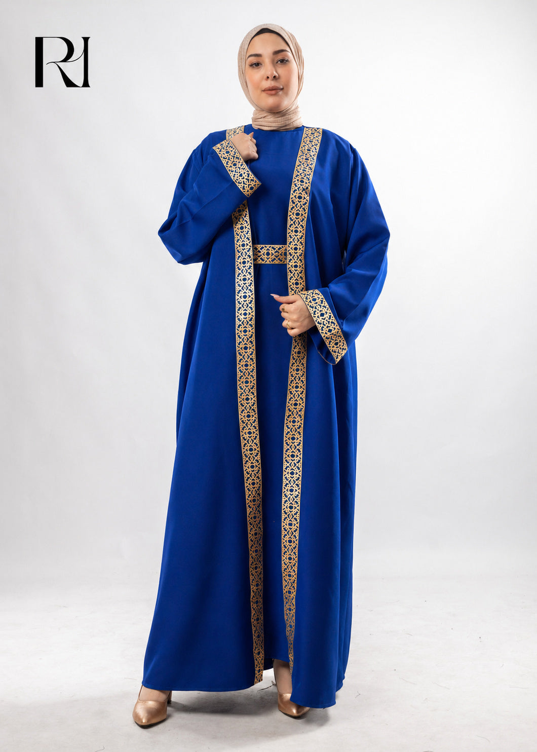 Amira Heritage Soft Crepe Abaya Set – Navy