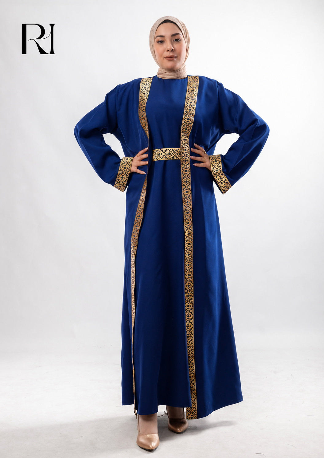 Amira Heritage Soft Crepe Abaya Set – Navy