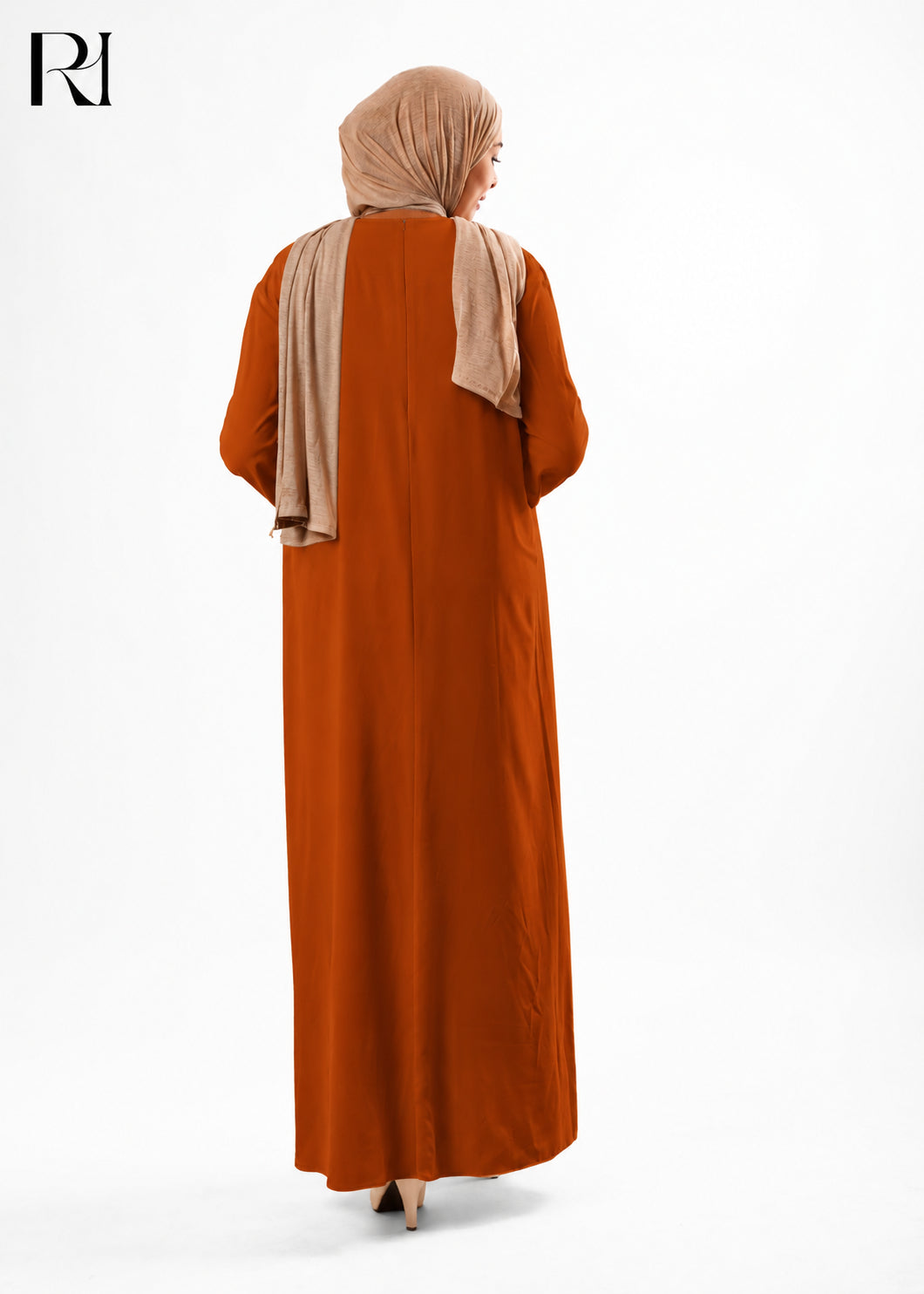 Mariam Lightweight Silky Maxi Dress – Burnt Orange
