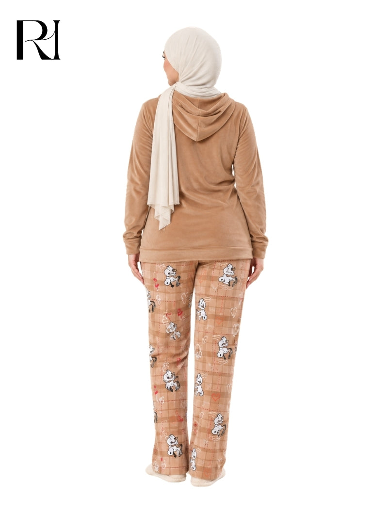 LINA WARMTH HOODIE SET – CARAMEL PAISLEY