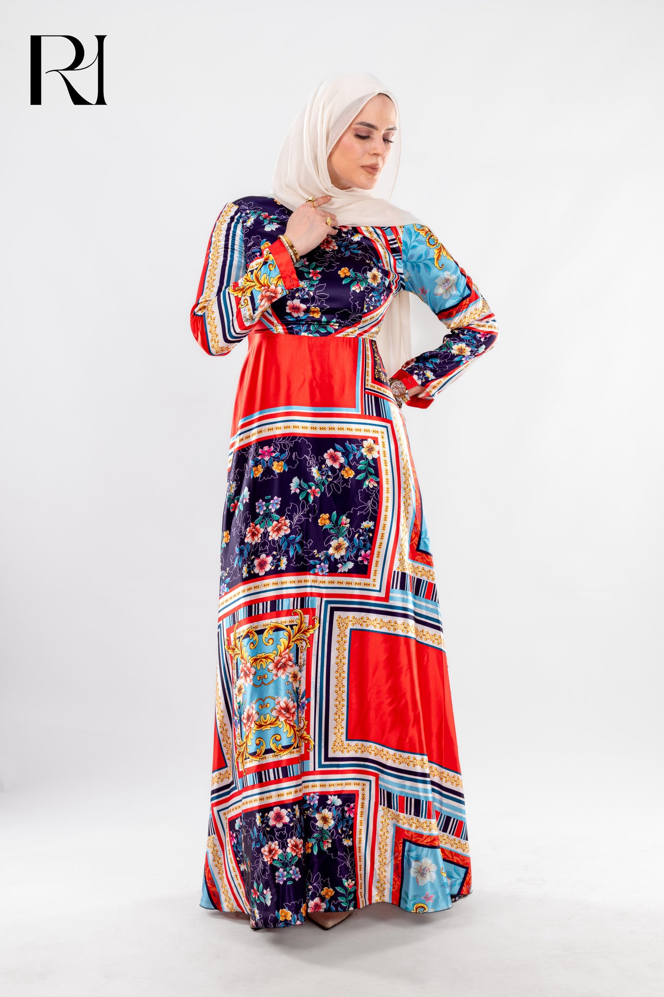 Patterned Maxi Dress by Rue Haya - Ruehaya