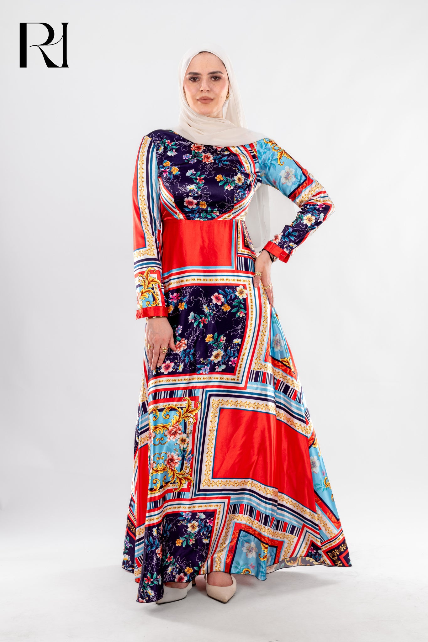 Patterned Maxi Dress by Rue Haya - Ruehaya